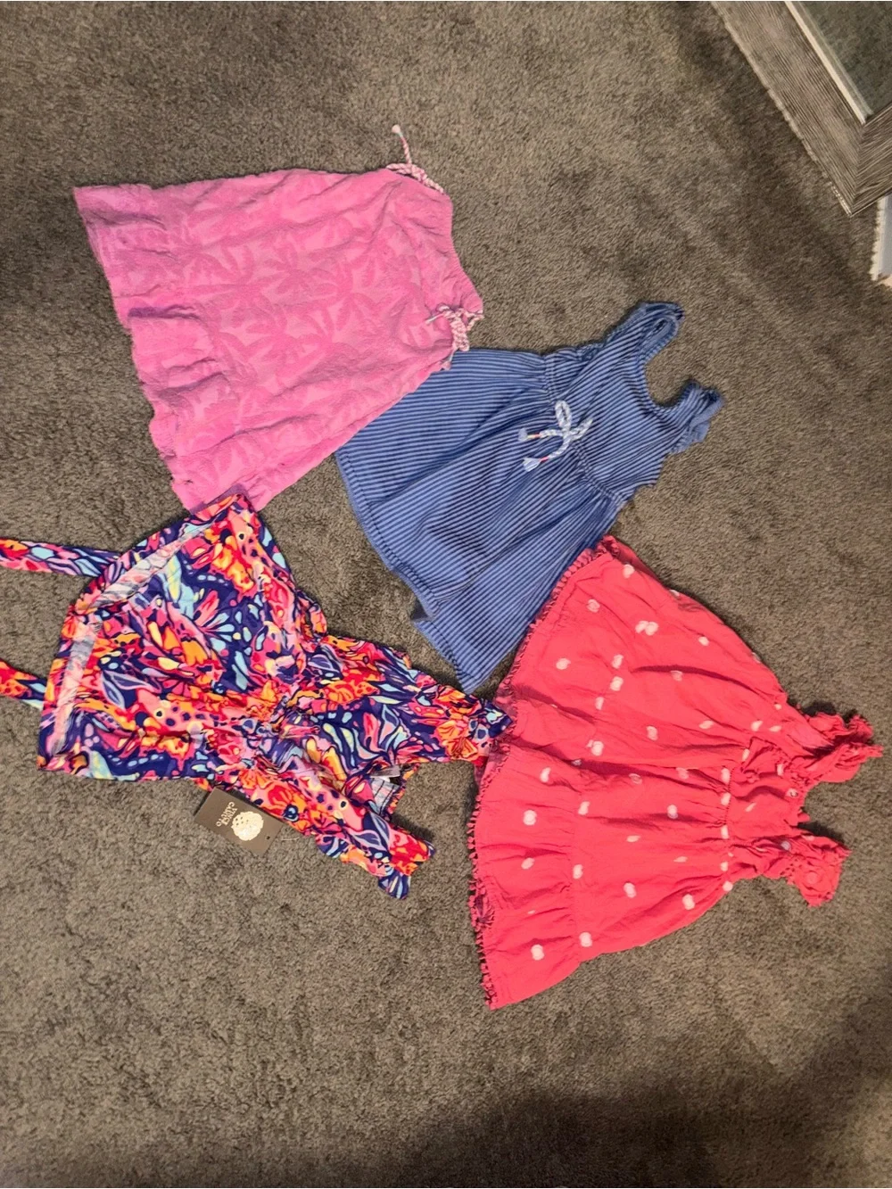 Girls Summer Dress & Romper Bundle - Pink, Blue, Multicolor